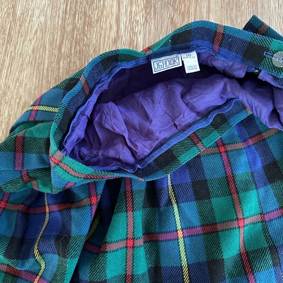 Vintage J.G. Hook Women’s Tartan Plaid Wool Midi Skirt - Picture 4 of 14
